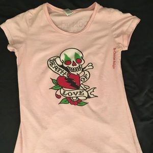 Ed Hardy Women's Tshirt Pink M Death Of Love